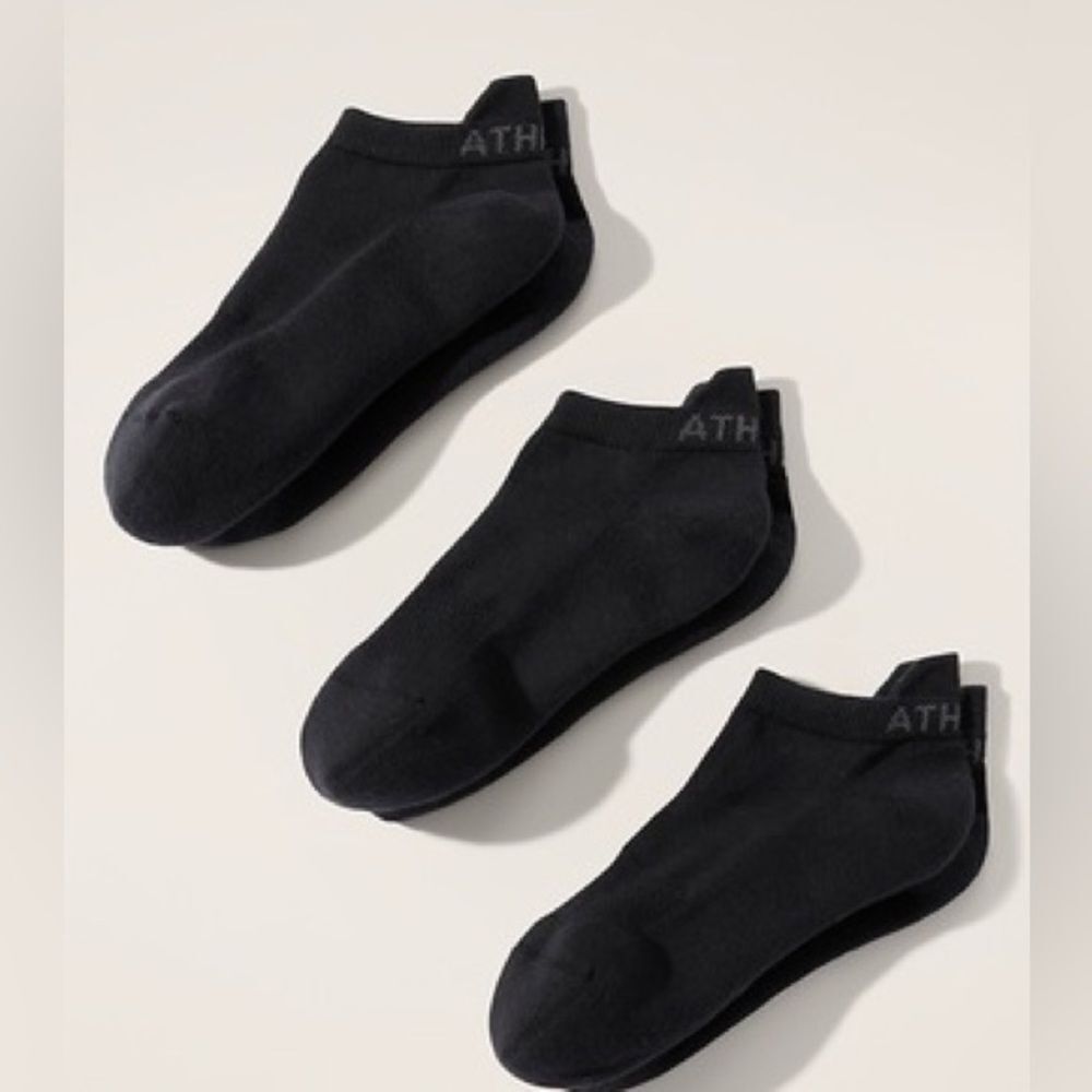 Athleta Black Athletic Ankle Socks - 3 Pack